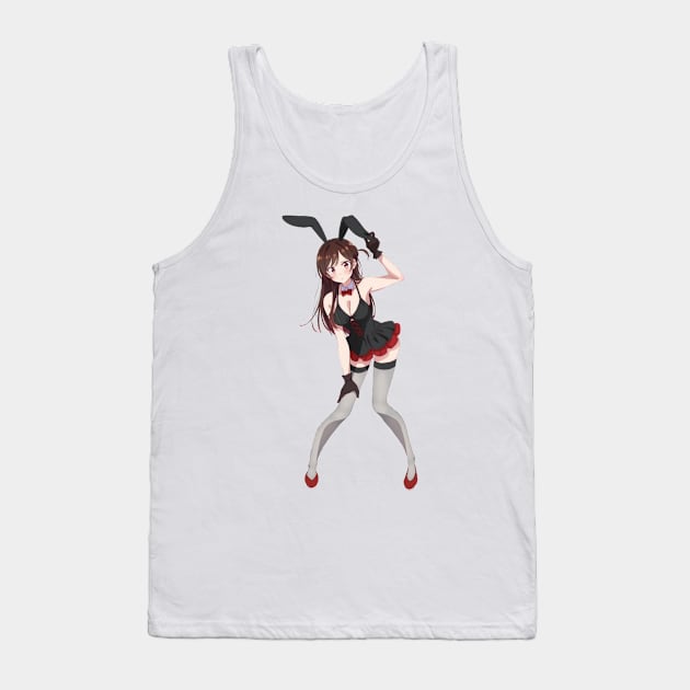 Bunny Girl Chizuru San From Rent A Girlfriend Anime Tank Top by Hentai-heaven